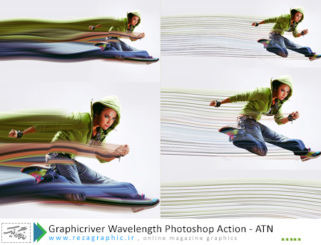 اکشن افکت طول موج فتوشاپ گرافیک ریور-Graphicriver Wavelength Photoshop Action | رضاگرافیک 